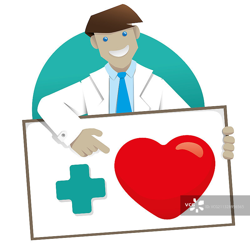 医生手持写着“多一些爱”信息的标牌图片素材