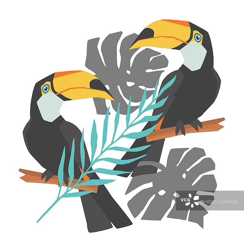 巨嘴鸟无缝装饰图案图片素材