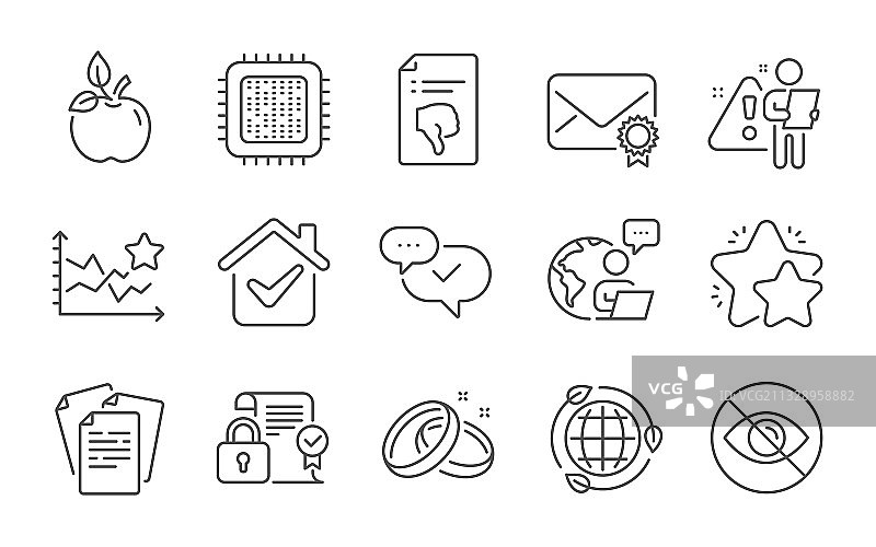 已验证邮件和星级图标图片素材