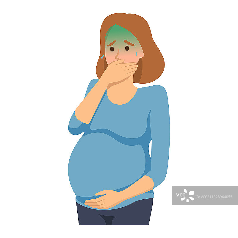 捂住嘴的年轻孕妇图片素材