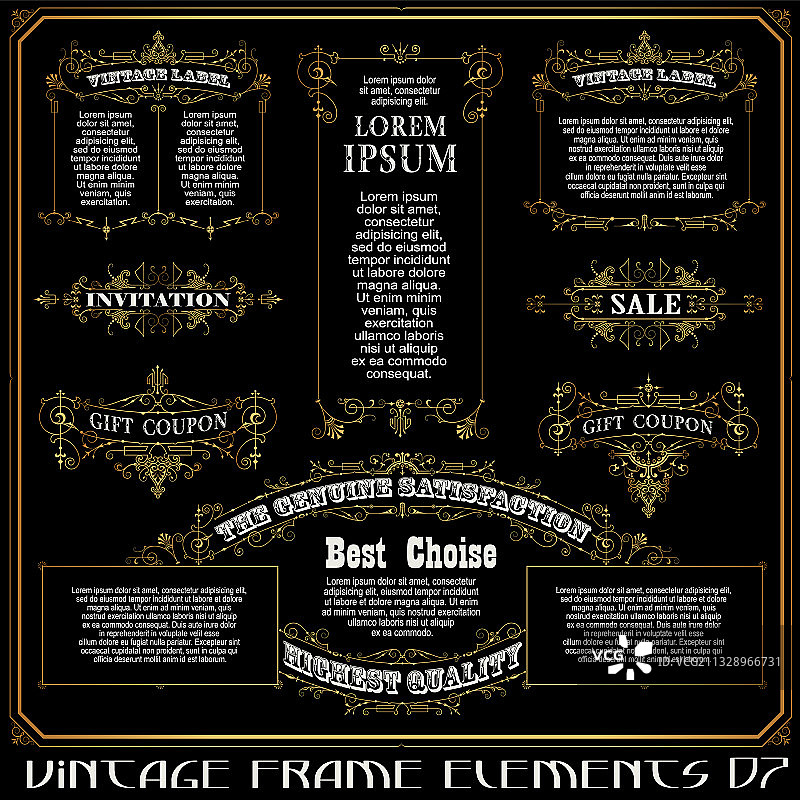 框架边框设计元素组合图片素材