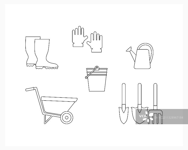 白色背景园艺设备图标图片素材