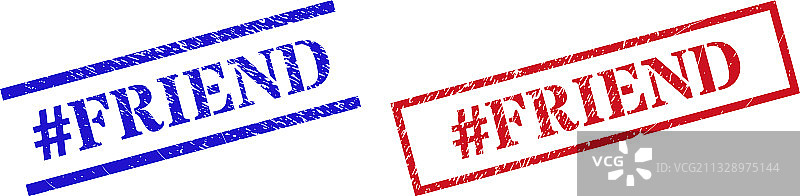 带有#朋友#字样的Grunge风格橡胶印章图片素材