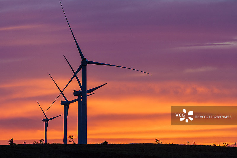 夕阳与风车 Sunset and Windmill图片素材