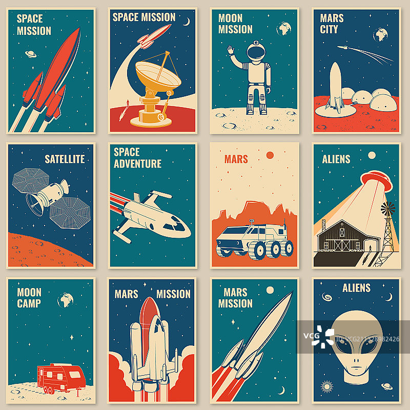 太空任务海报宣传单banner图片素材