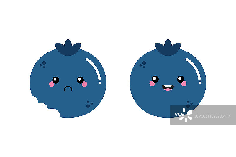 蓝莓表情符号：喜与悲图片素材