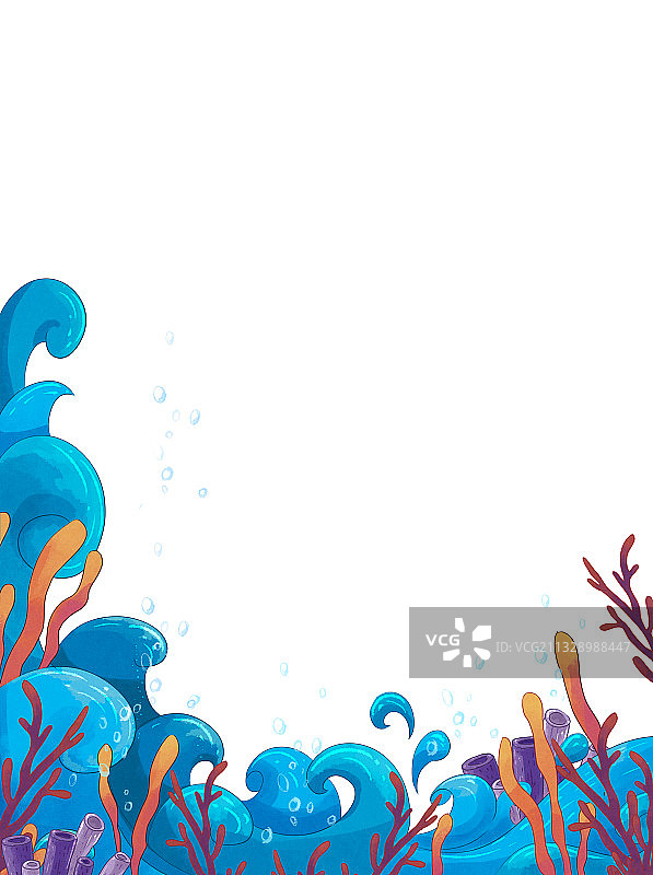 海浪珊瑚图形插画图片素材