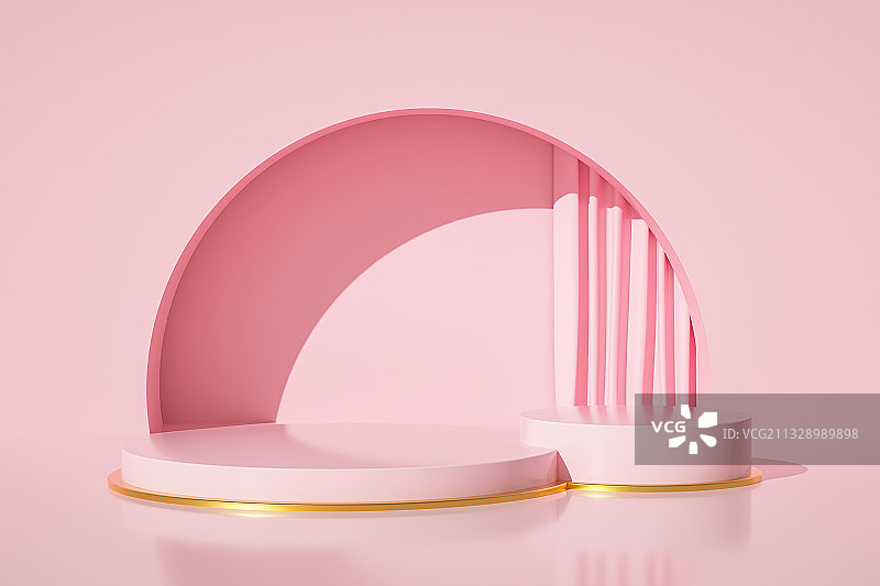 粉色产品展台三维场景图片素材
