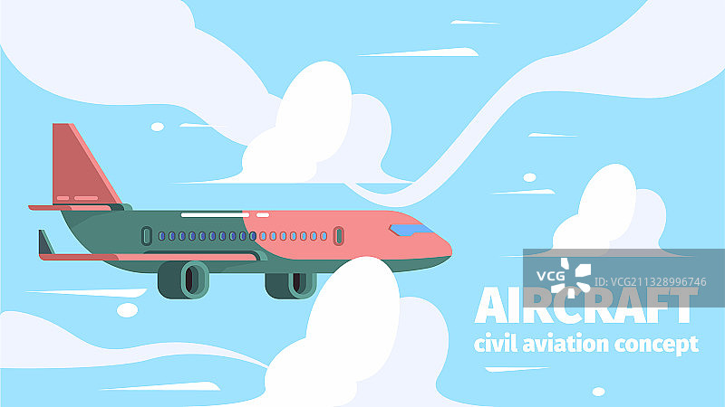 空中旅行的飞机背景图片素材