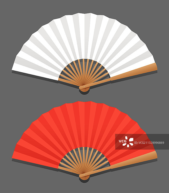 中式空白折扇图片素材