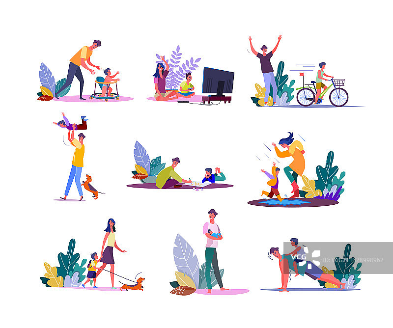 享受亲子时光的父母图片素材