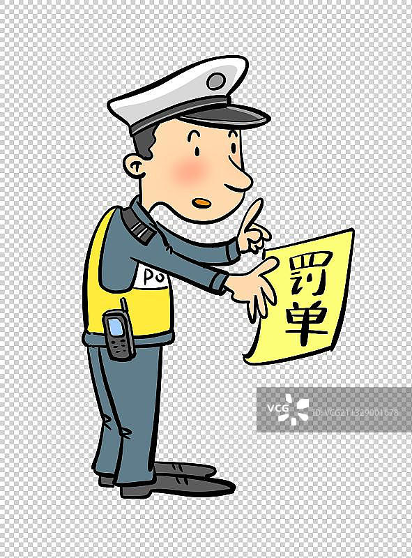 开罚单的交警图片素材