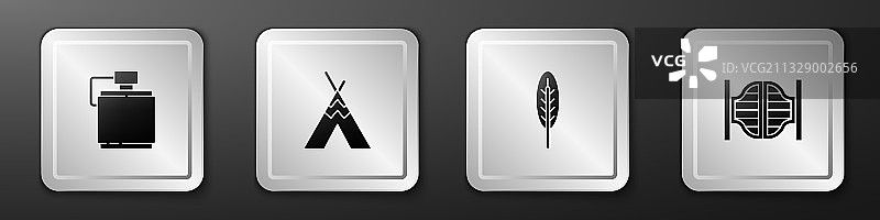 水壶印第安圆锥帐篷图片素材