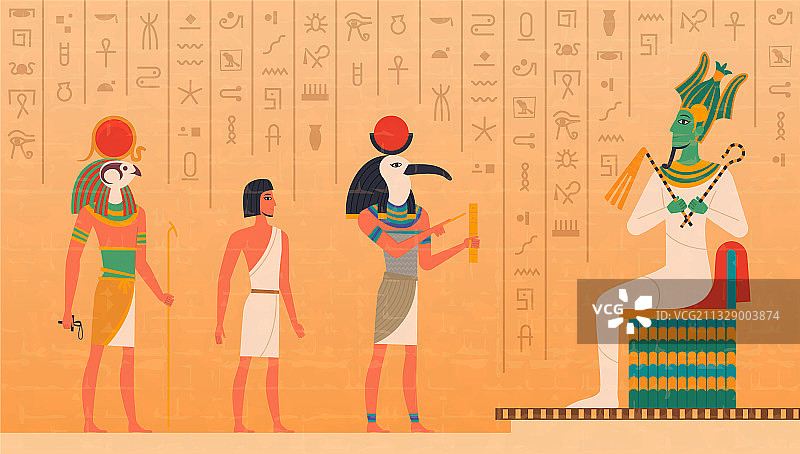 埃及壁画文化古老人物绘画图片素材