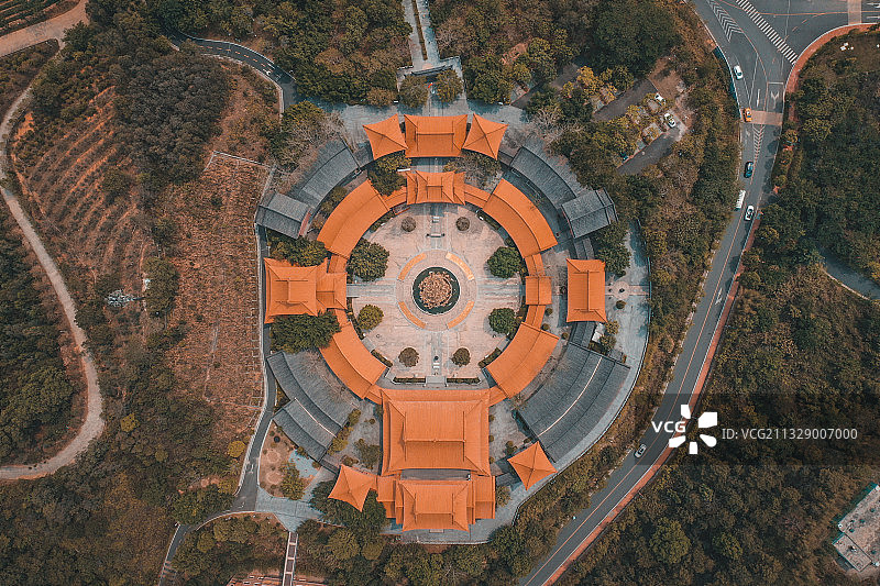 福源寺,河源,寺庙,航拍视角,巴伐利亚图片素材