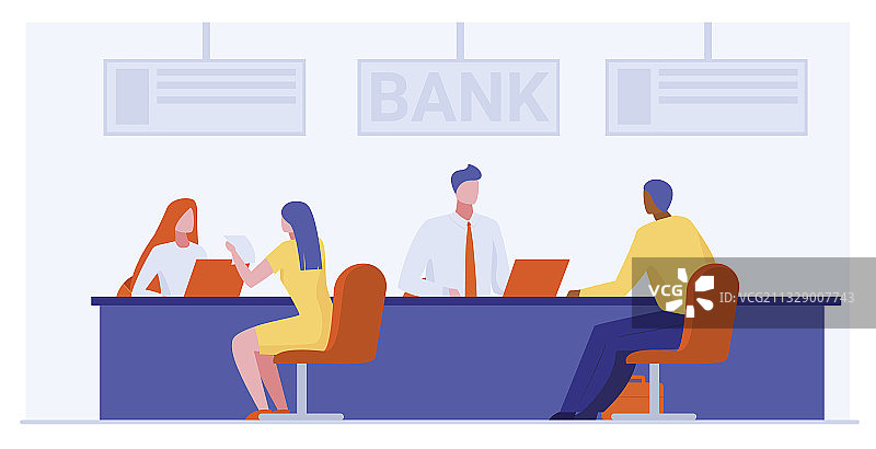 银行职员为客户提供服务图片素材