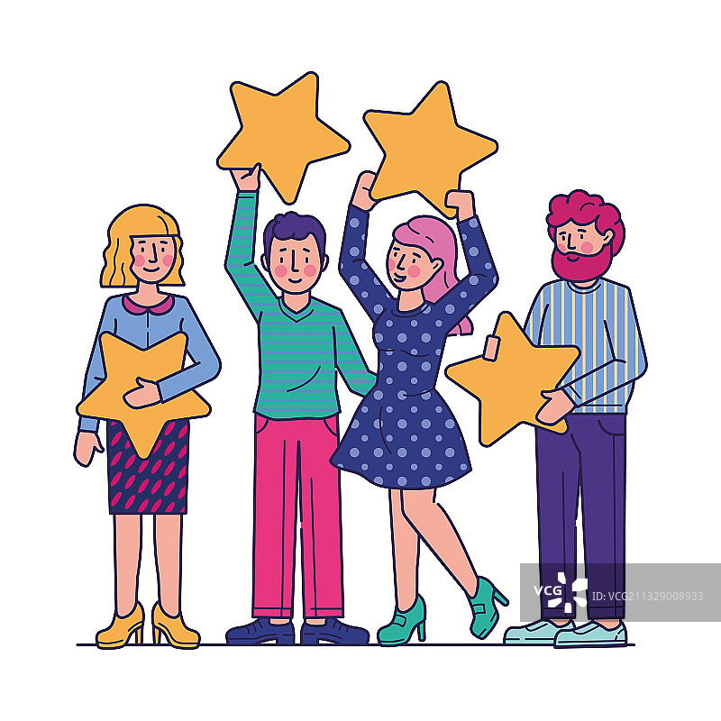 客户评价扁平设计图片素材