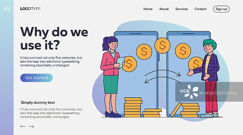 人们通过手机进行金融交易图片素材