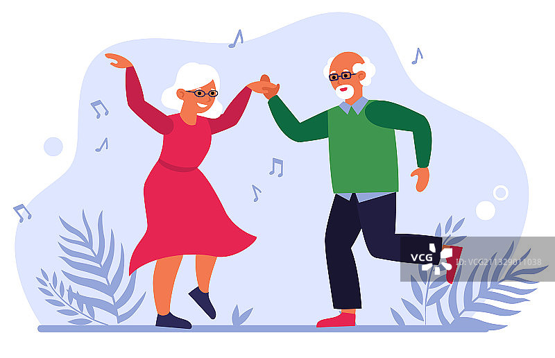 有趣的老年夫妇跳舞图片素材