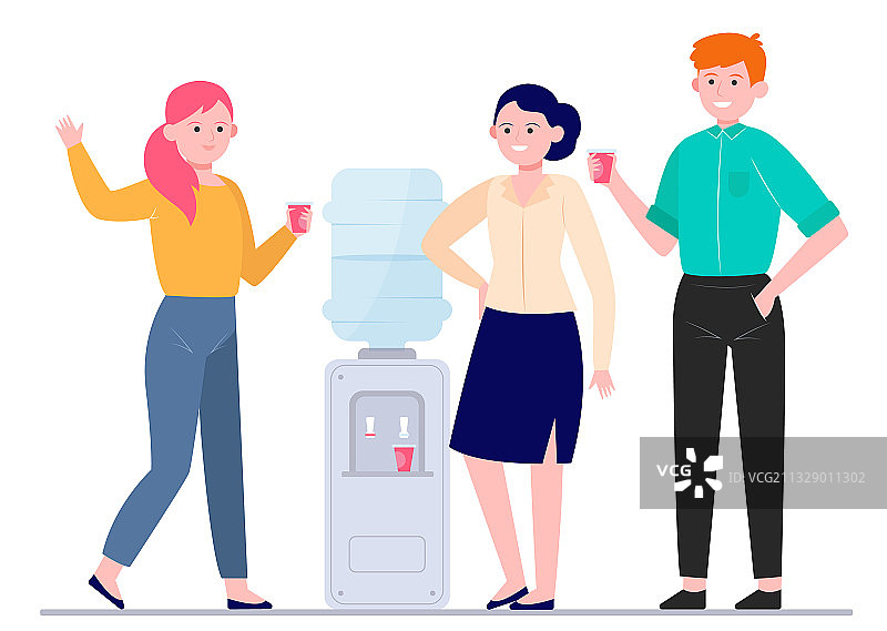 扁平风格办公室饮水机会议图片素材