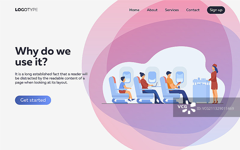 舒适空中旅行扁平风格插画图片素材