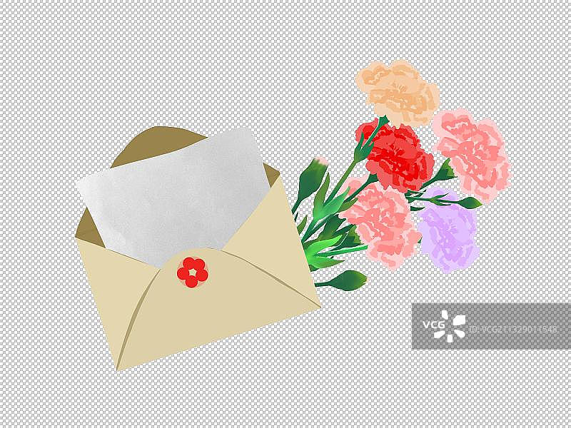 母亲节 康乃馨 信封图片素材