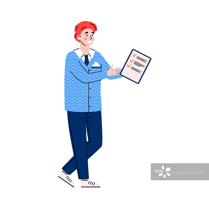 用剪贴板标记已完成任务的男人图片素材