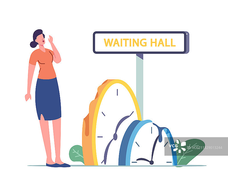 女孩厌倦了漫长的等待图片素材