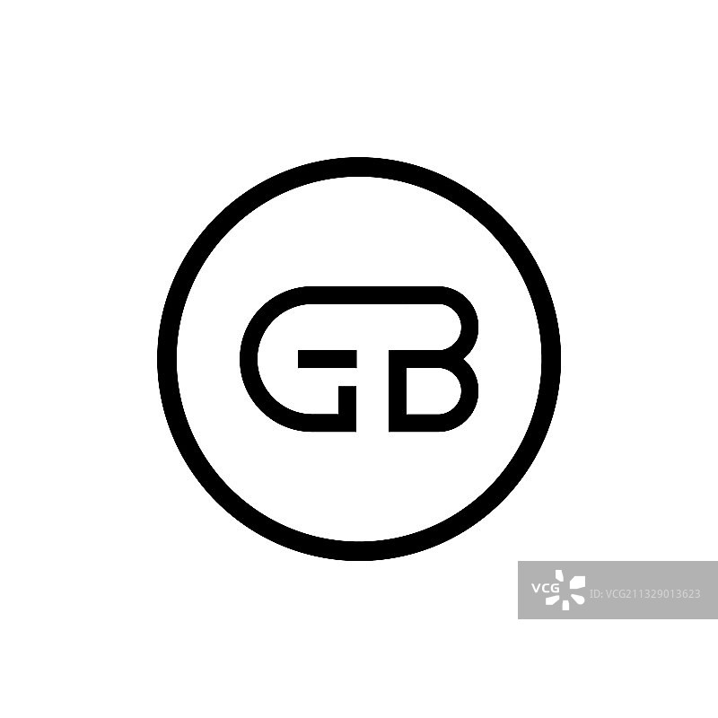 创意排版字母GB圆形标志图片素材