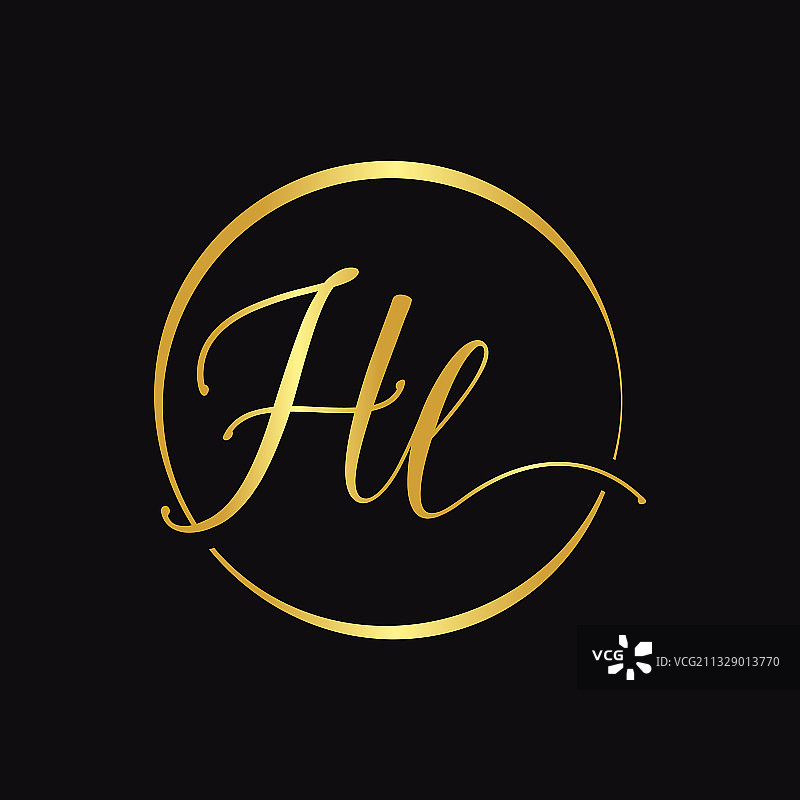 HL手写体logo设计模板图片素材