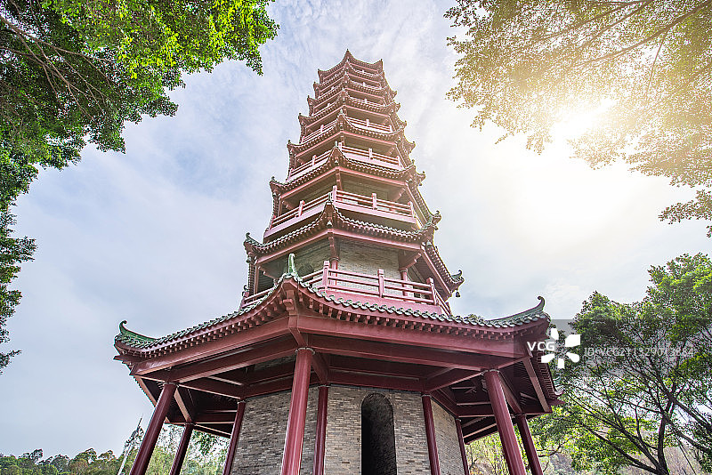 中国广东广州南沙天后宫南岭塔图片素材