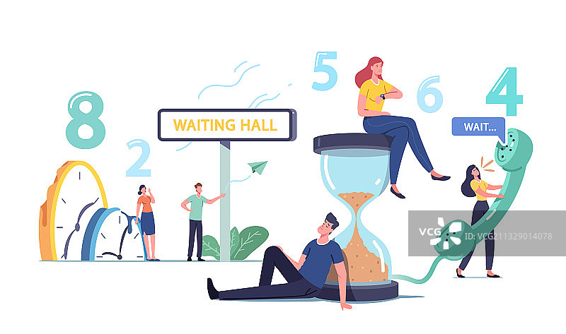 漫长等待概念：疲惫和无聊的男女图片素材