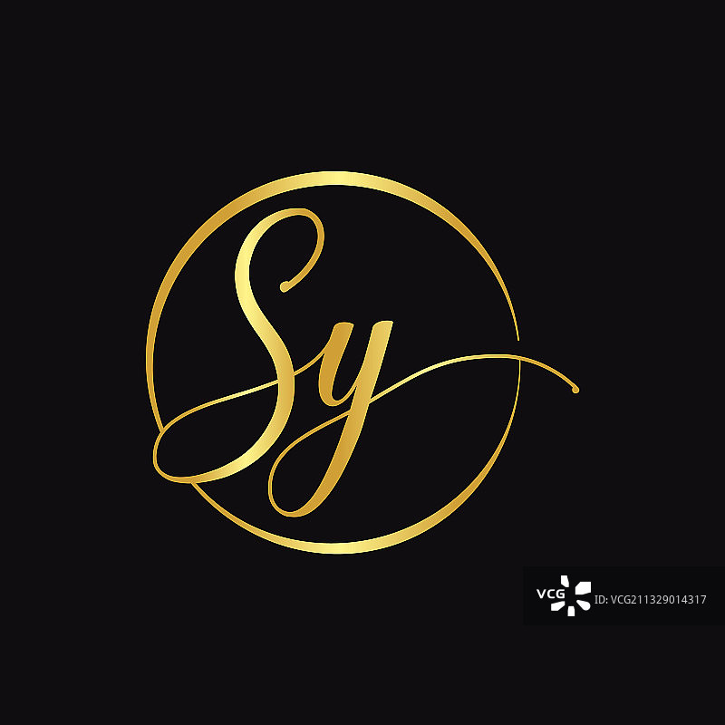 抽象SY字母标志设计模板图片素材