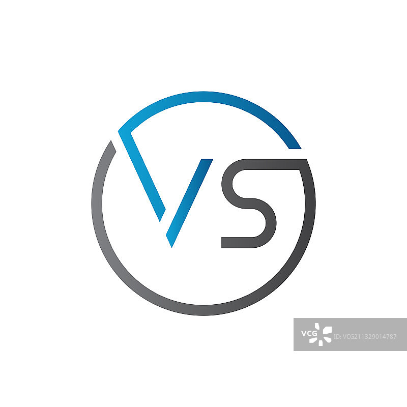 首字母VS圆形标志创意排版图片素材