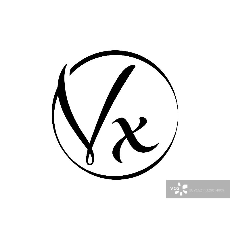 首字母VX标志设计模板图片素材