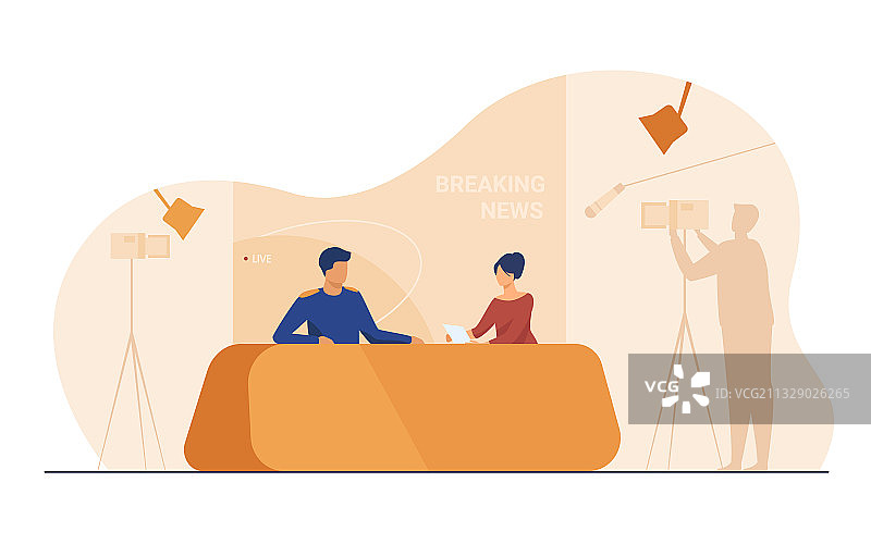 带电影工作人员的电视节目拍摄图片素材