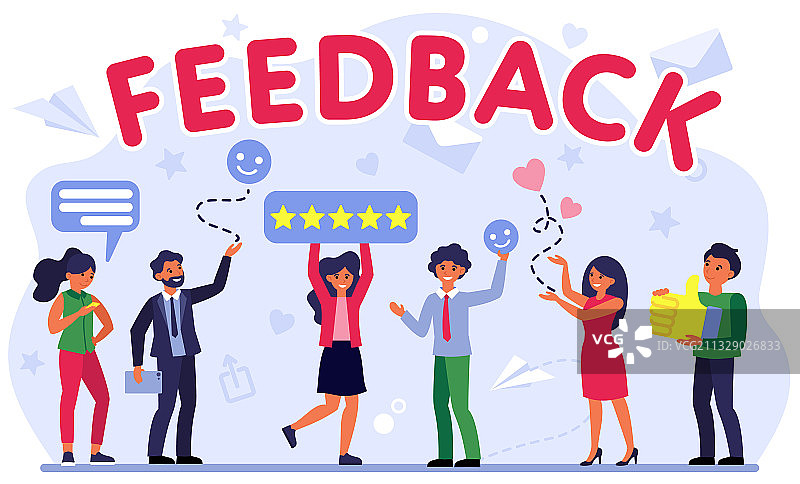 客户反馈评估扁平化设计图片素材
