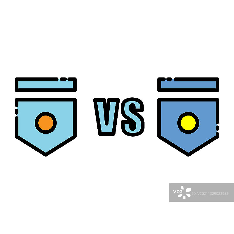 足球队对战线性彩色图片素材