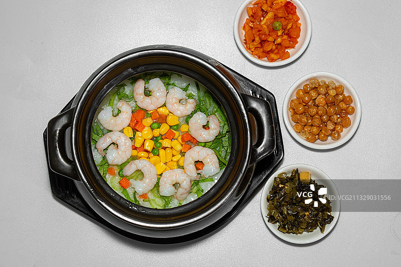 早点美食早饭粥饮食养生粥食品紫米粥鸡翅凉菜外卖粥店咸鸭蛋图片素材
