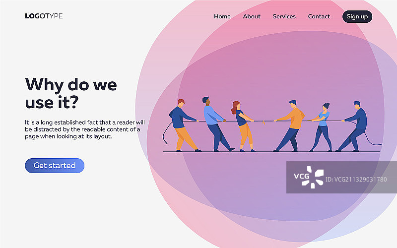 人们拉扯绳子的两端图片素材