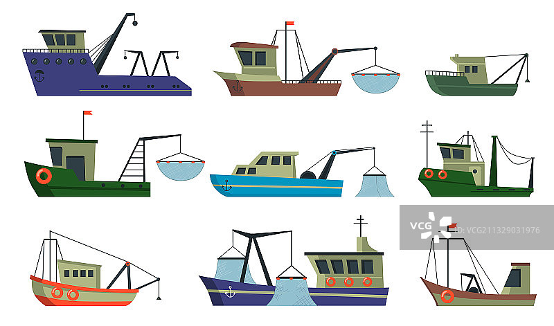 渔船和拖网渔船图片素材