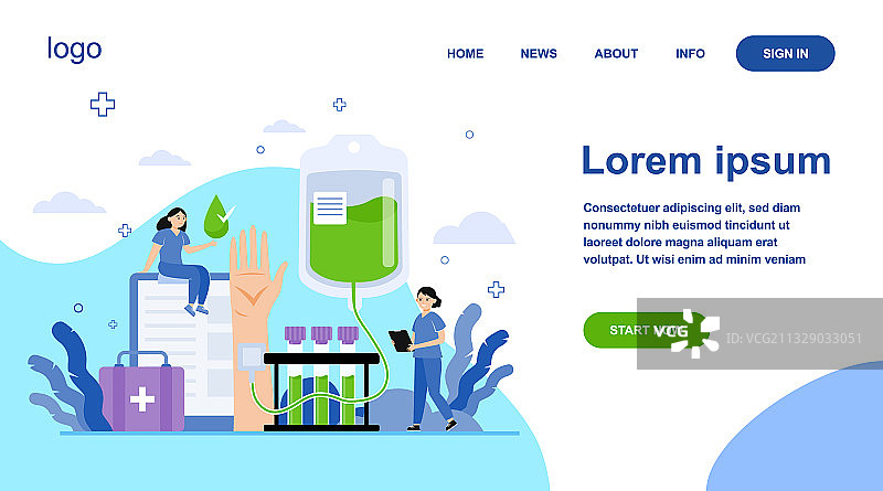 献血者和护士图片素材