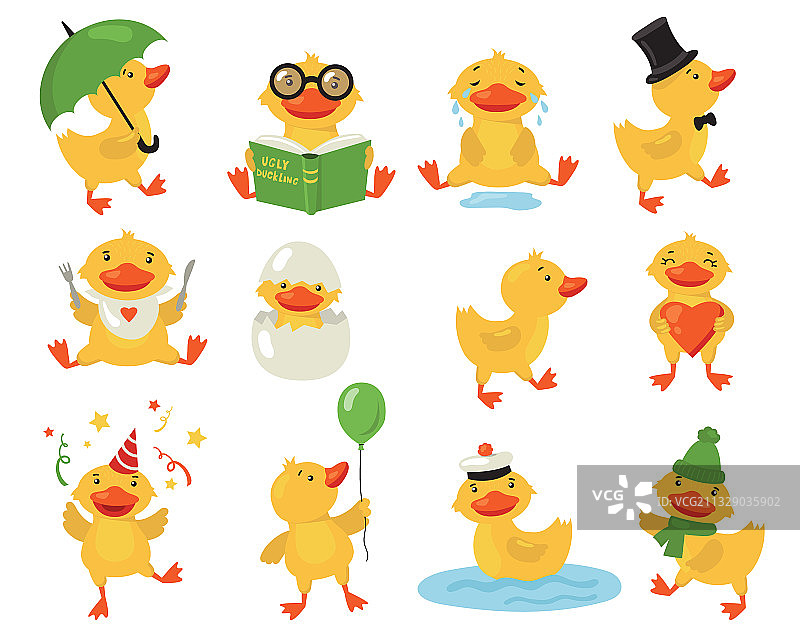 有趣的卡通小鸭子图片素材