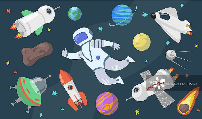 外太空探索套装图片素材