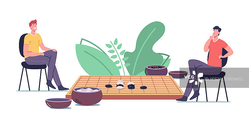 传统中国五子棋策略游戏男人图片素材