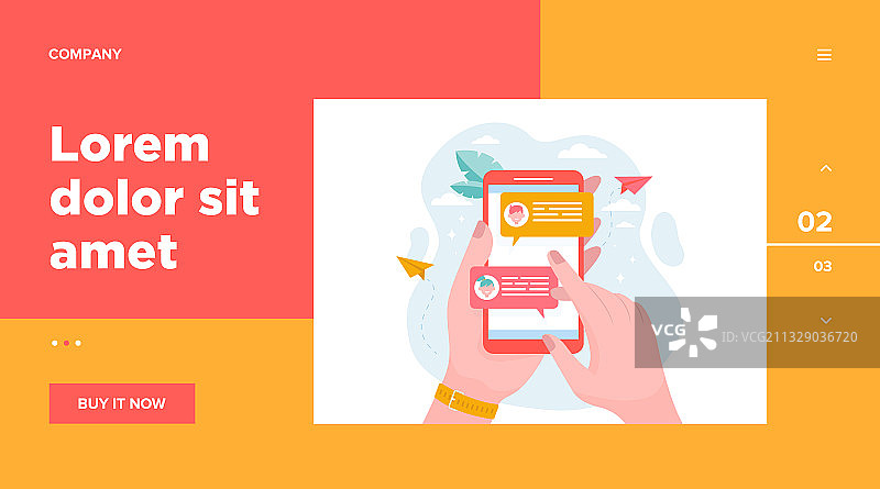 手持在线消息手机图片素材