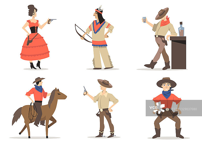 牛仔故事人物套装图片素材