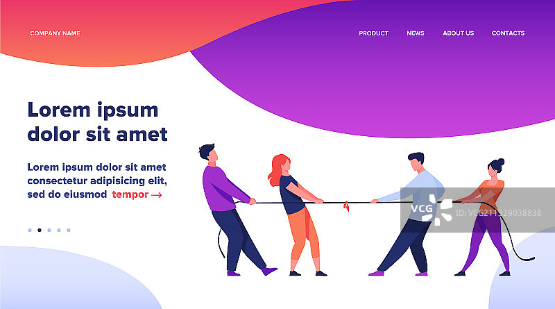 人们拉扯绳子的两端图片素材