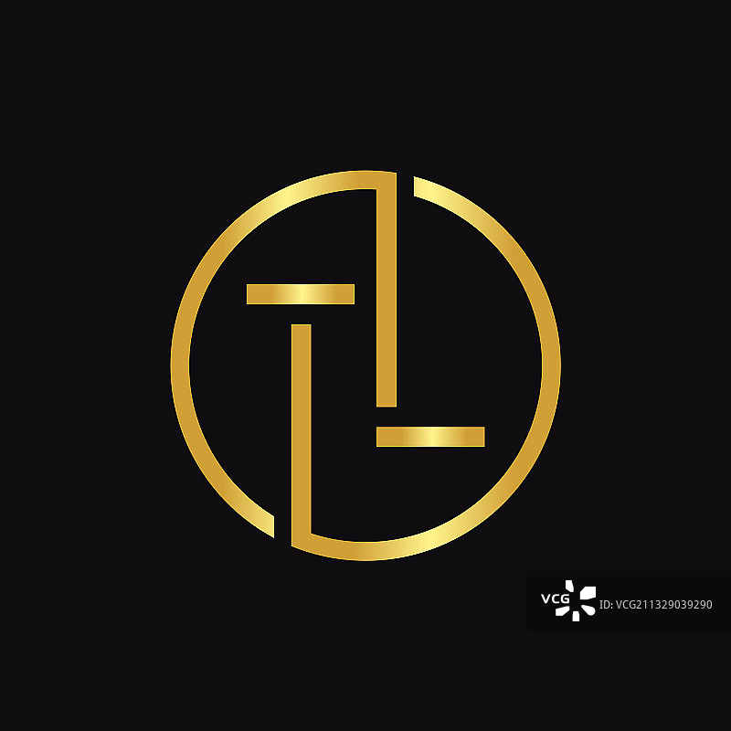 字母T和L圆形logo设计模板图片素材