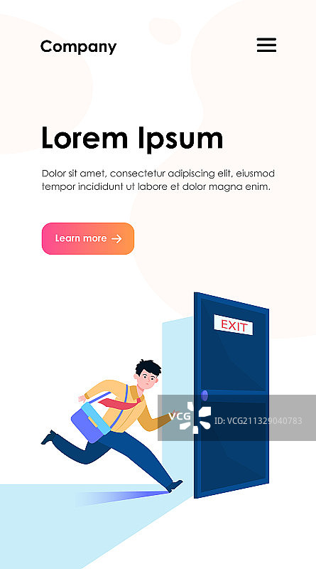 商人奔跑逃离出口图片素材